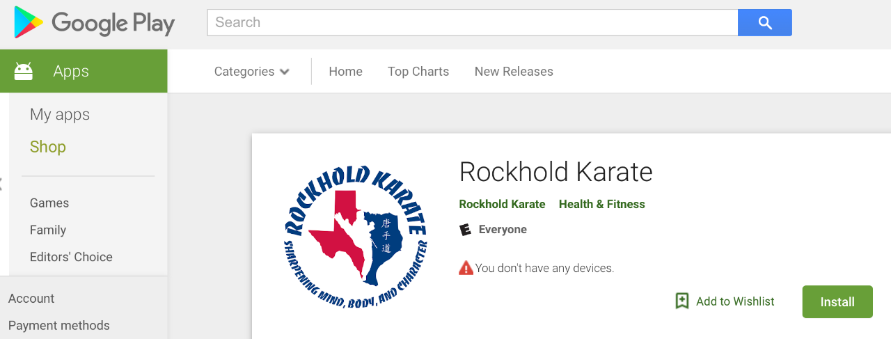 Rockhold Karate Android App